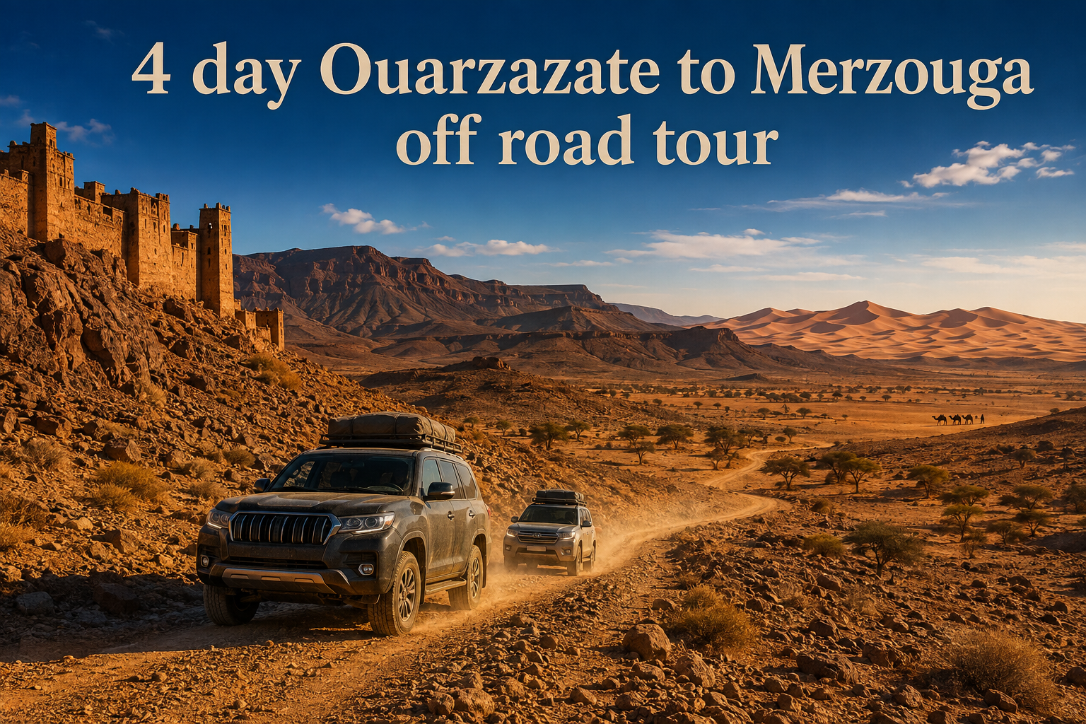 Private 4x4 off-road tour from Ouarzazate to Merzouga