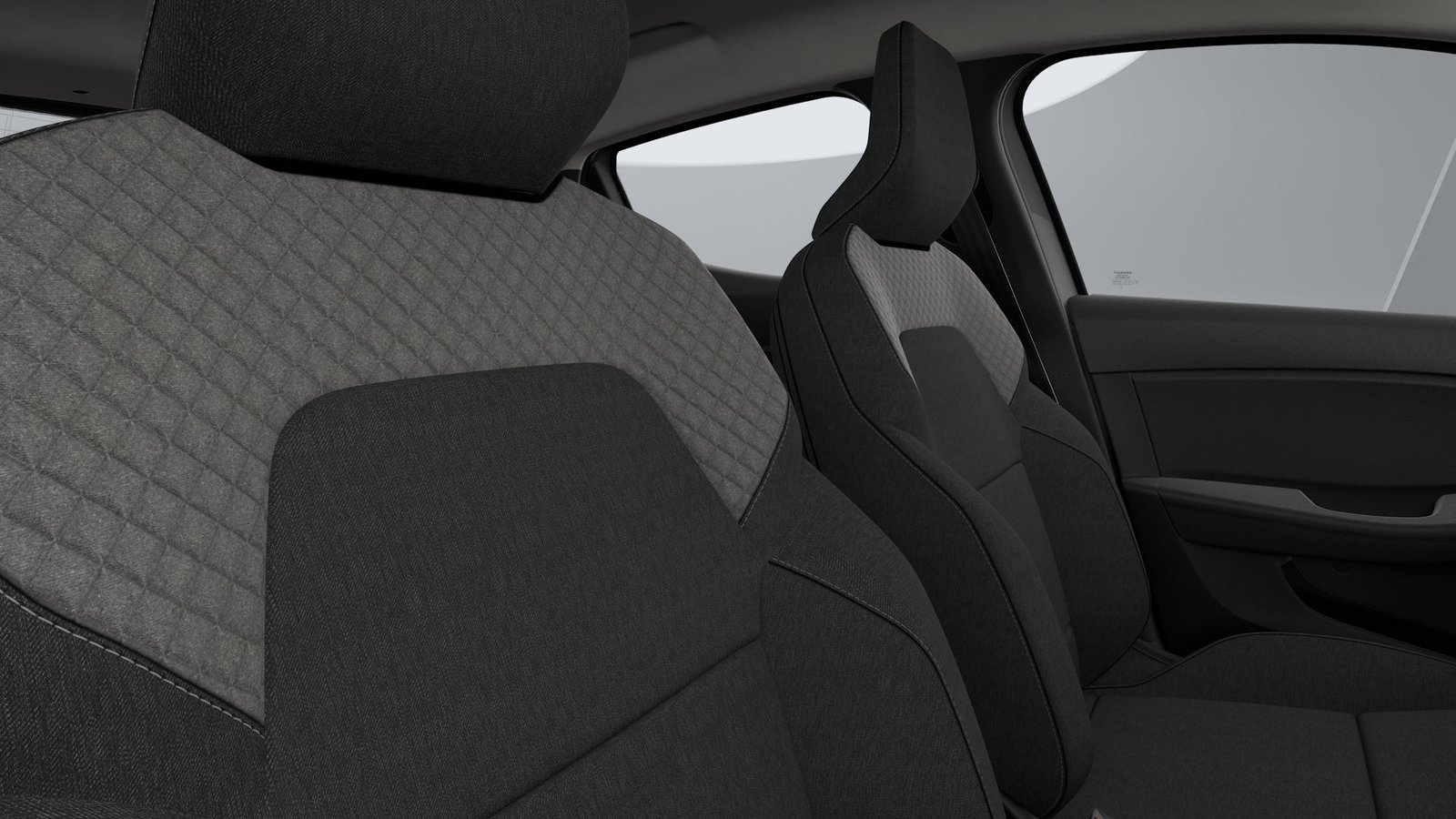Rear cloth seats inside the Renault Clio 5 rental car