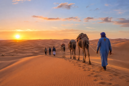 Best Time to Visit Merzouga for a sunset camel trek in Erg Chebbi