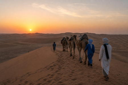 Best Time to Visit Merzouga for a sunset camel trek in Erg Chebbi